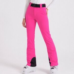 GSou Snow Womens Large Pink Slim Fit Ski Pants Winter Fleece Lined Snow Sport